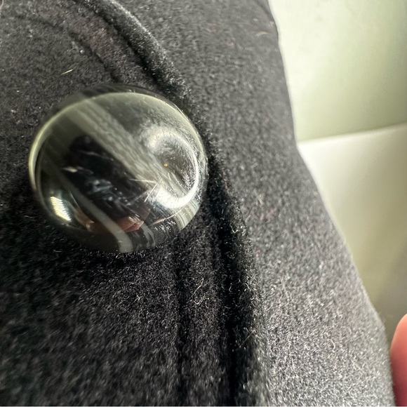 Soia & Kyo Black Shawl Collar Short Long Wool Blend Coat M - Picture 8 of 12